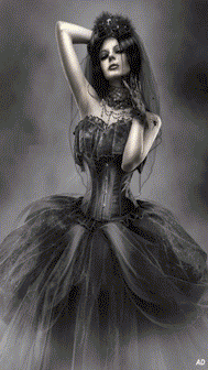 Gif animé gothique femme en noir